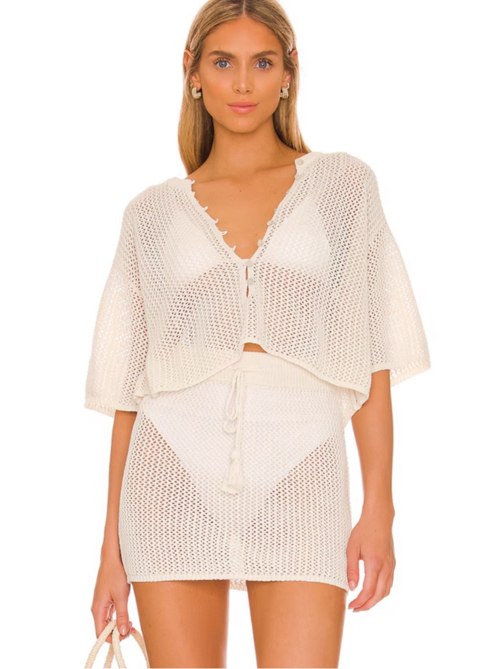 L space crochet knit cardigan